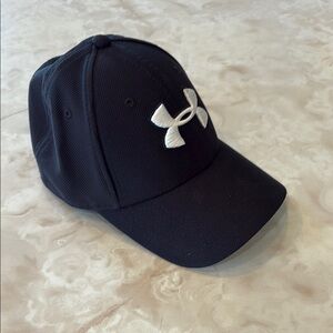 Under Armour Black  Cap with White Logo..Youth